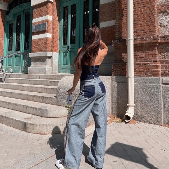 ZARA ZW SPLIT DENIM CORSET - Picture 3 of 9